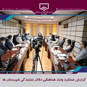 گزارش عملکرد واحد هماهنگی دفاتر نمایندگی شهرستان ها